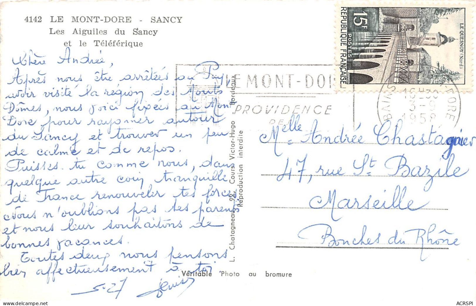 LE MONT DORE SANCY Les Aiguilles Du Sancy Et Le Teleferique(SCAN RECTO VERSO)NONO0093 - Le Mont Dore