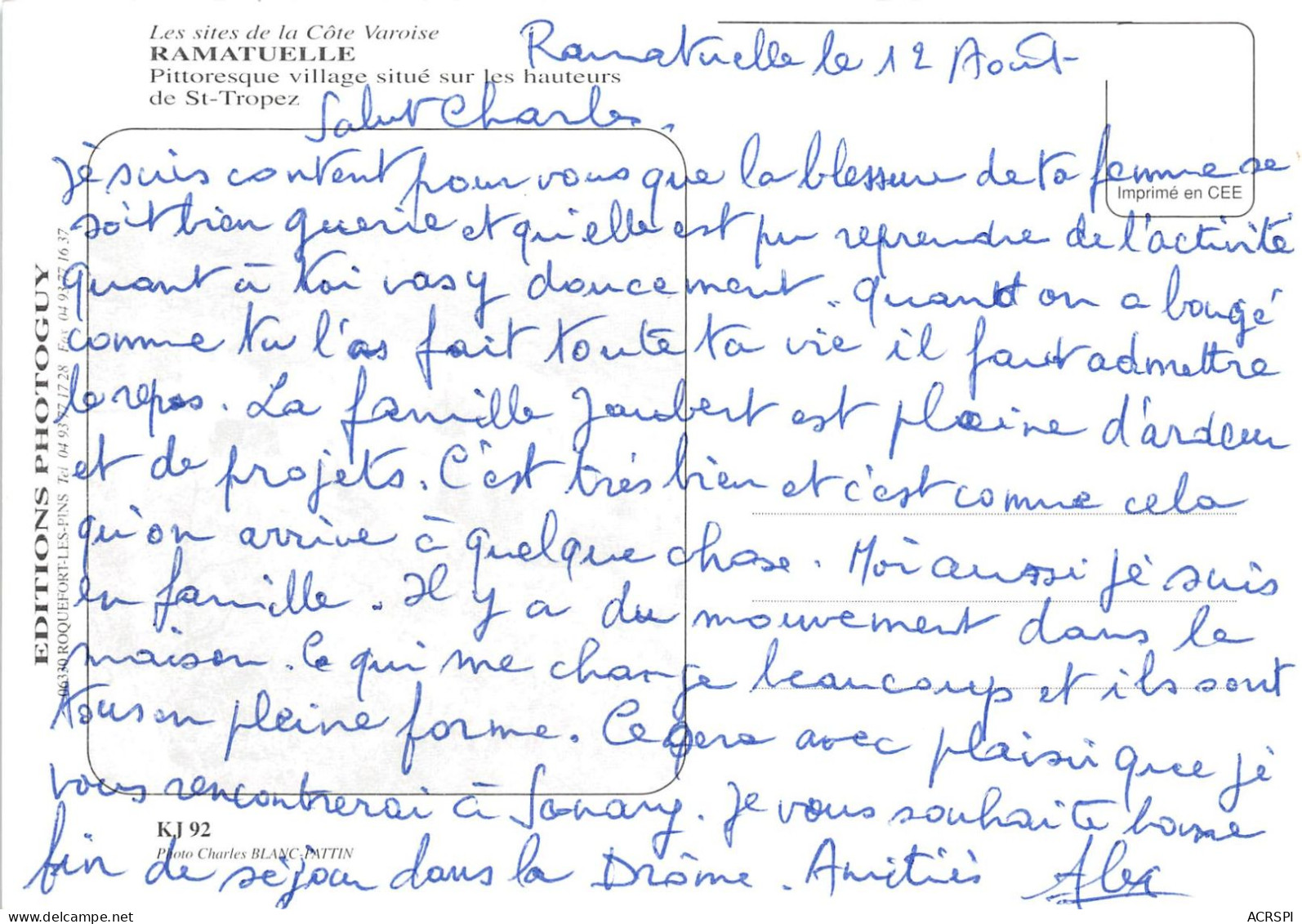 RAMATUELLE Pittoresque Village Situe Sur Les Hauteurs De ST TROPEZ  Cote Varoise(SCAN RECTO VERSO)NONO0089 - Ramatuelle