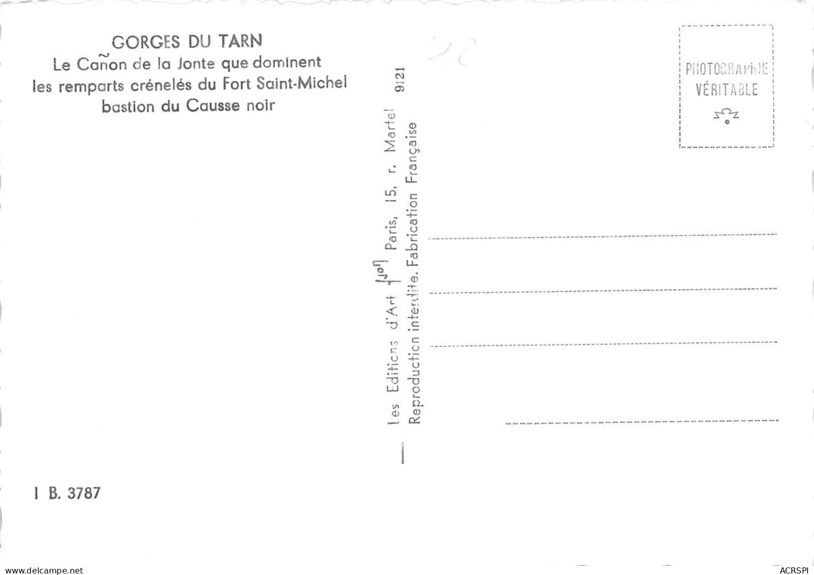 48 Gorges Du Tarn Le Canon De La Jonte Et Fort St Michel 18 (scan Recto Verso)nono0116 - Gorges Du Tarn