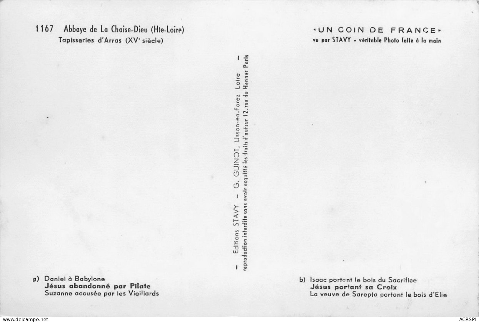 LA CHAISE DIEU  Tapisserie D' ARRAS  40 (scan Recto Verso)nono0113 - La Chaise Dieu