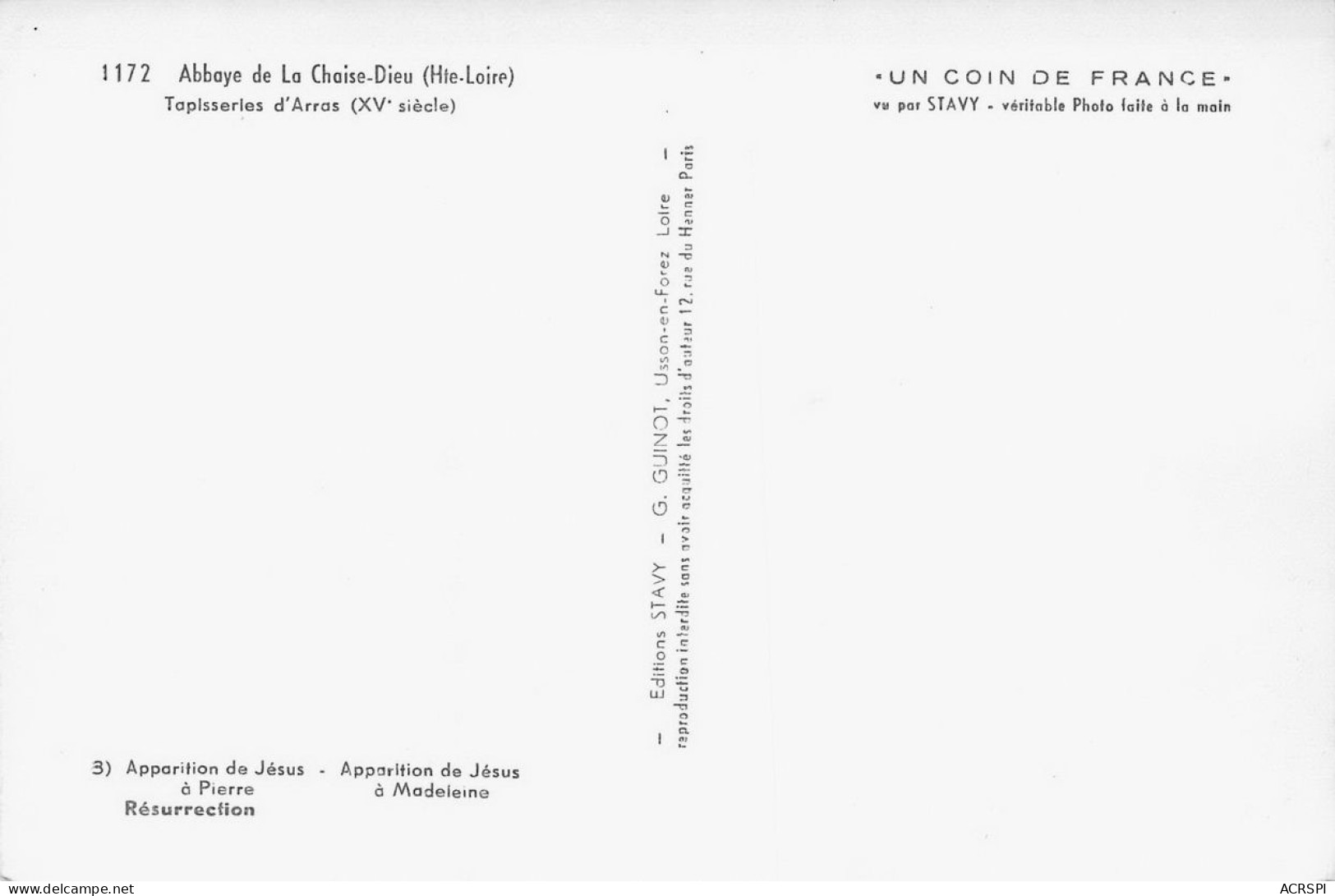 LA CHAISE DIEU  Tapisserie D' ARRAS  39 (scan Recto Verso)nono0113 - La Chaise Dieu