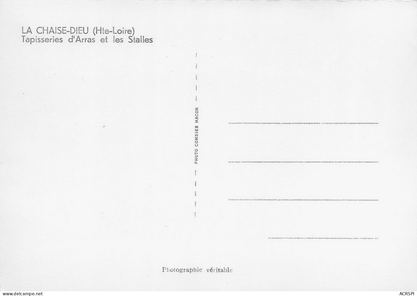 LA CHAISE DIEU  Tapisseries D'arras Et Les Stalles  5 (scan Recto Verso)nono0113 - La Chaise Dieu