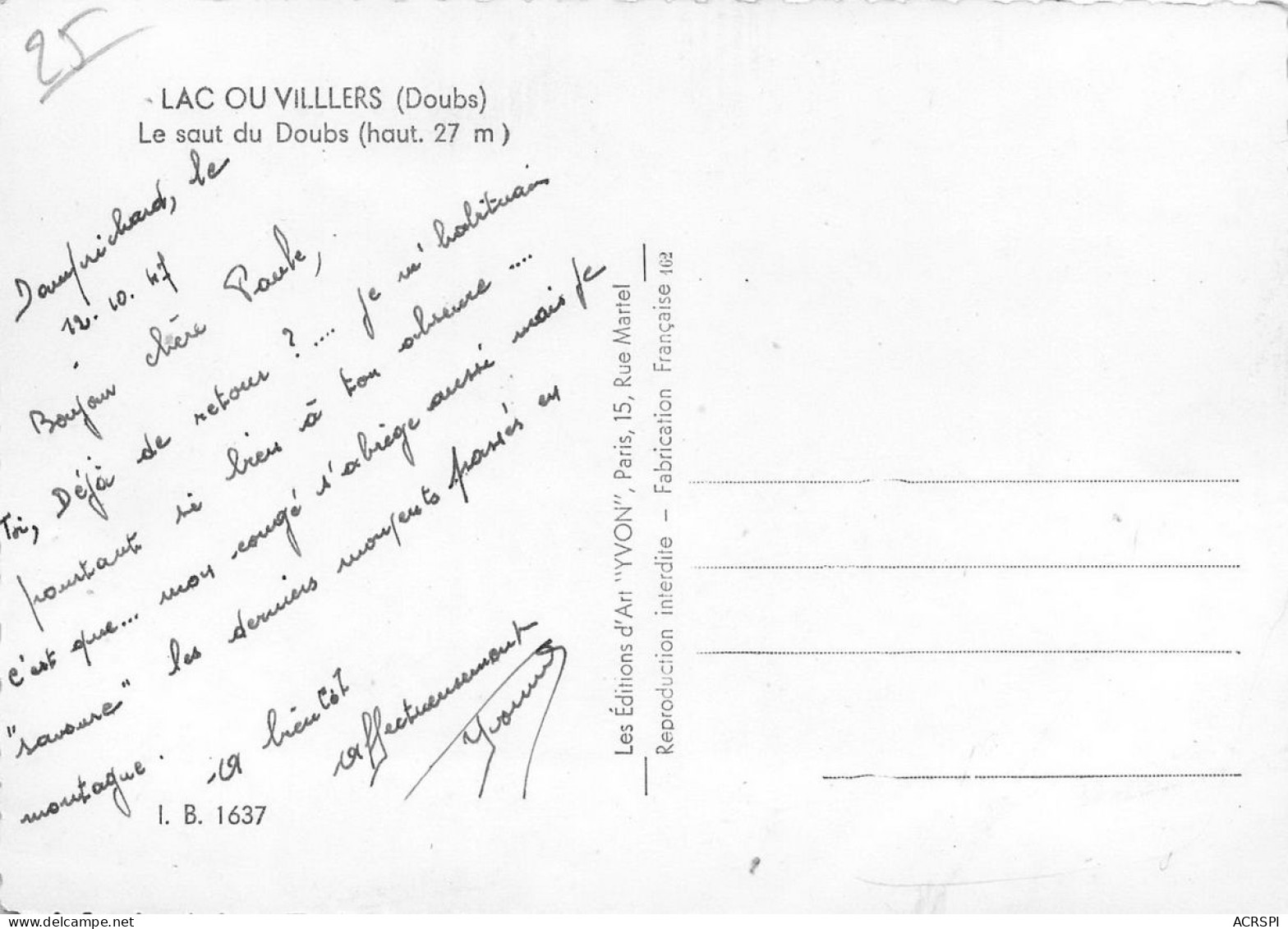 VILLERS LE LAC  Le Saut Du Doubs En Hiver 27 Mètres 11 (scan Recto Verso)nono0111 - Andere & Zonder Classificatie