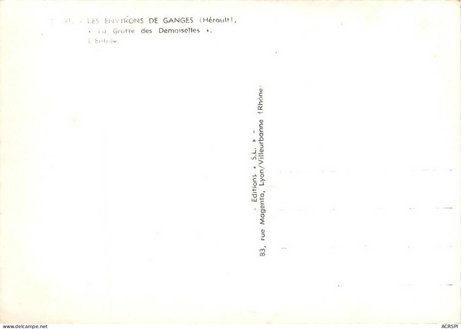 GANGES La Grotte Des Demoiselles L'entrée  3 (scan Recto Verso)nono0109 - Ganges