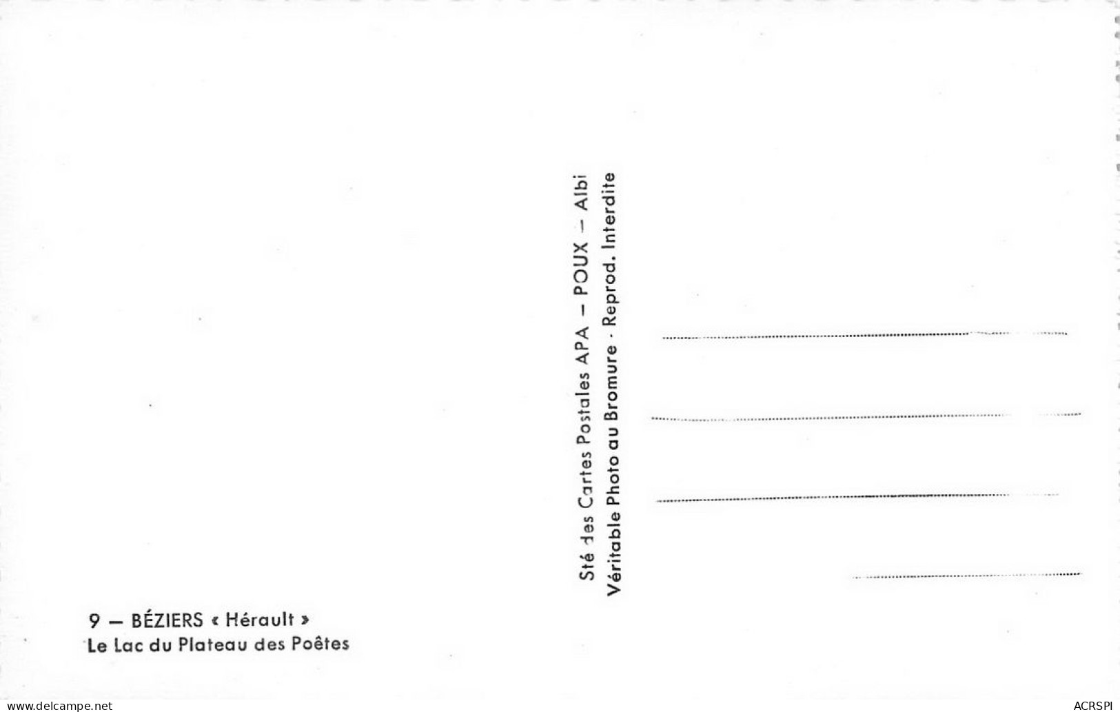 BEZIERS Le Lac Du Plateau Des Poetes  42 (scan Recto Verso)nono0108 - Beziers