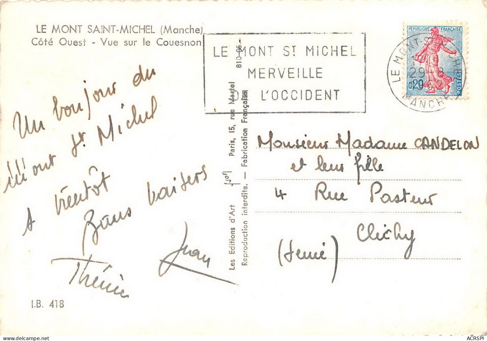 50 MANCHE ABBAYE DU MONT SAINT MICHEL Vue Sur Le COUESNON  4 (scan Recto Verso)nono0129 - Le Mont Saint Michel