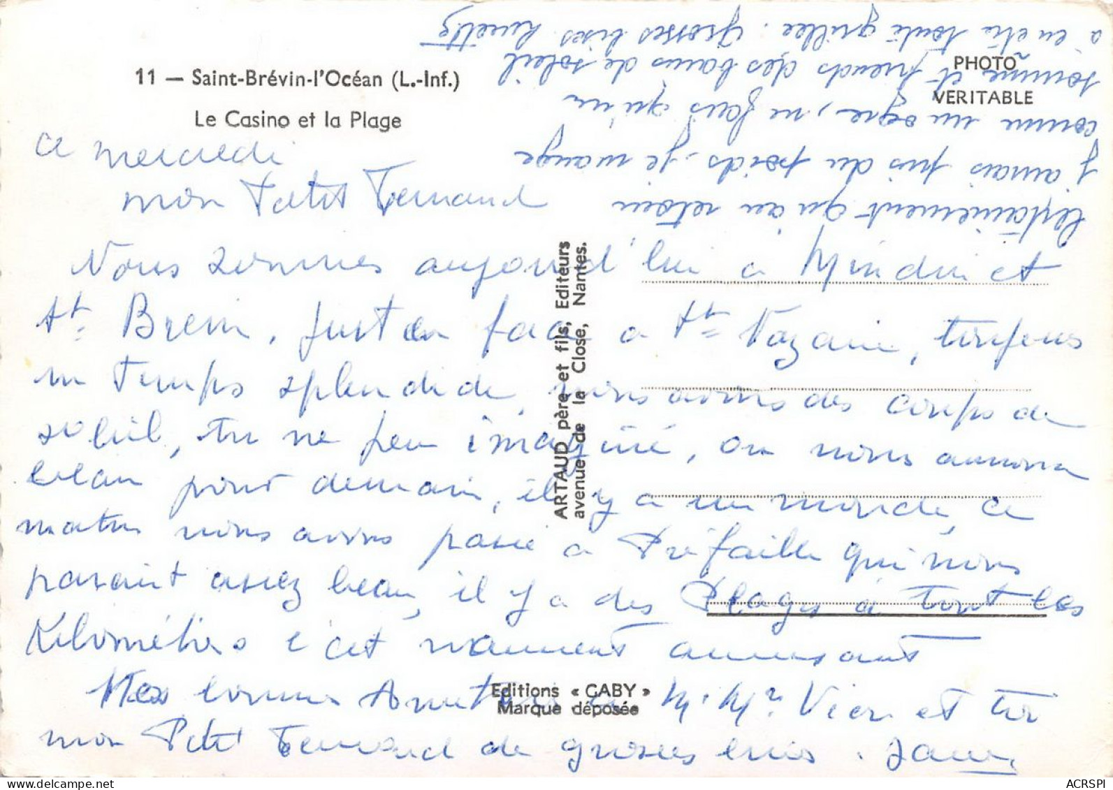 SAINT BREVIN L' OCEAN Plage Et Casino 30 (scan Recto Verso)nono0127 - Saint-Brevin-l'Océan