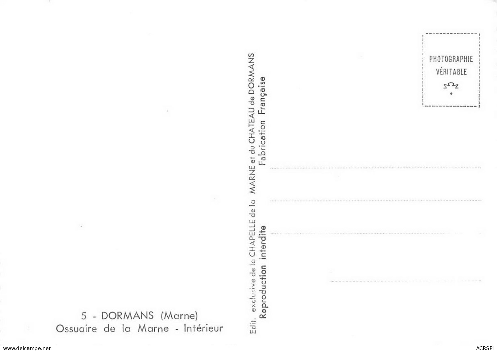 DORMANS  Ossuaire De La Marne Intérieur   31 (scan Recto Verso)nono0125 - Dormans