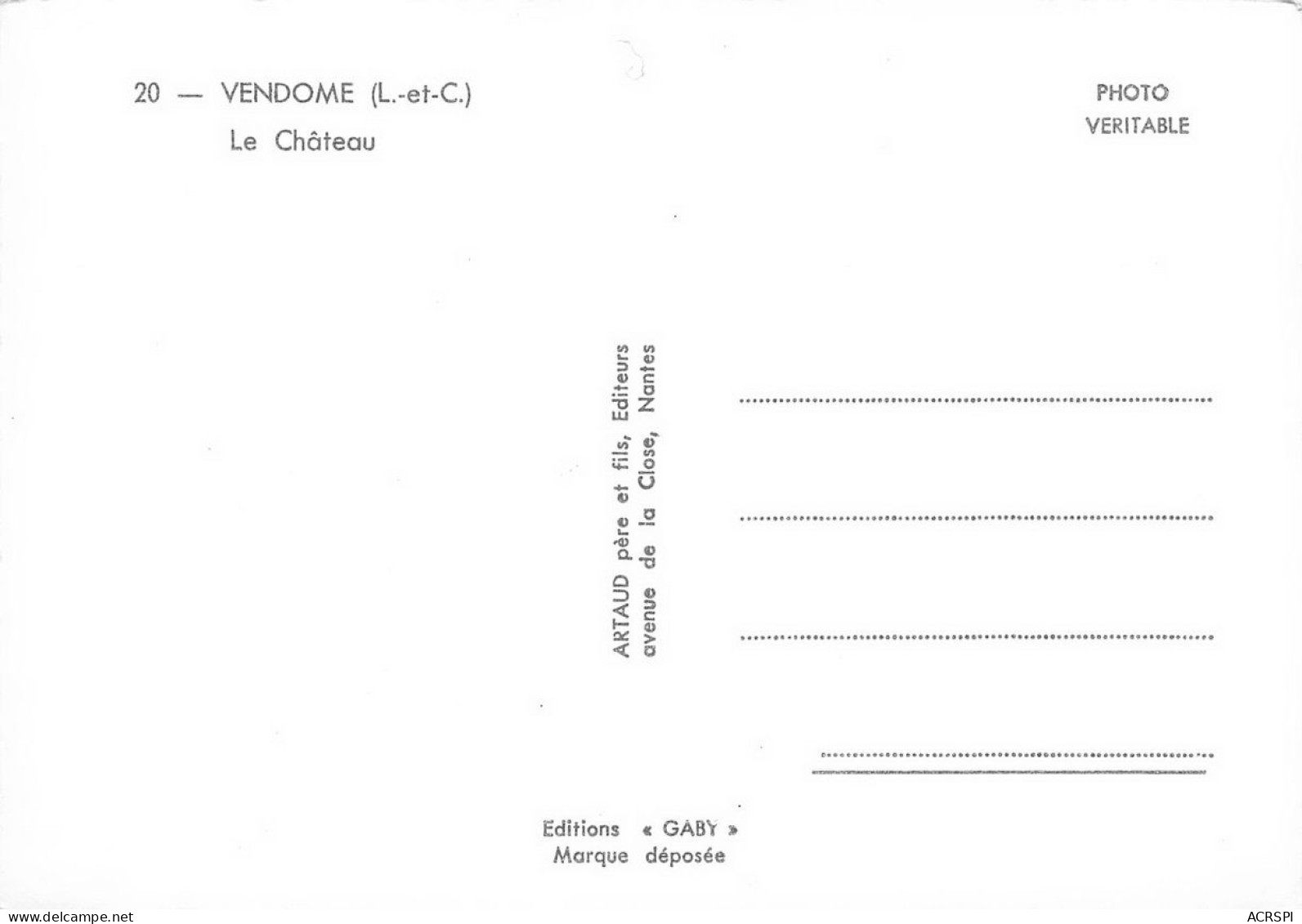 41 VENDOME  Le Chateau  20 (scan Recto Verso)nono0124 - Vendome