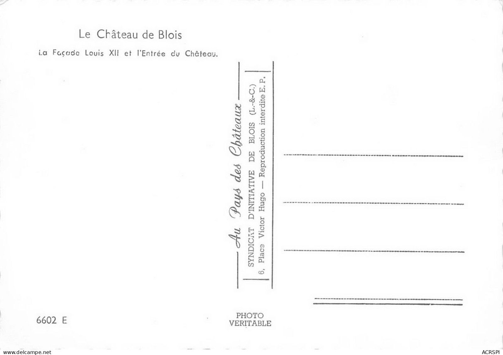 BLOIS Le Chateau Facade Louis XII   44 (scan Recto Verso)nono0124 - Blois