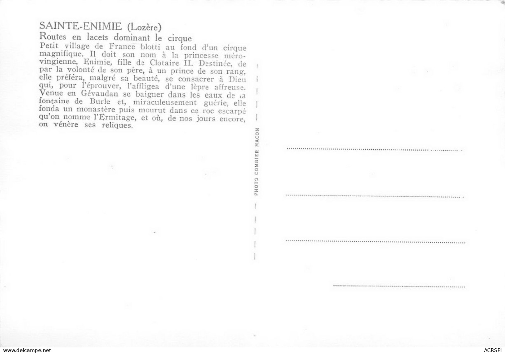 48 SAINTE ENIMIE  La Vallée Du Tarn La Route En Lacets  22 (scan Recto Verso)nono0122 - Gorges Du Tarn