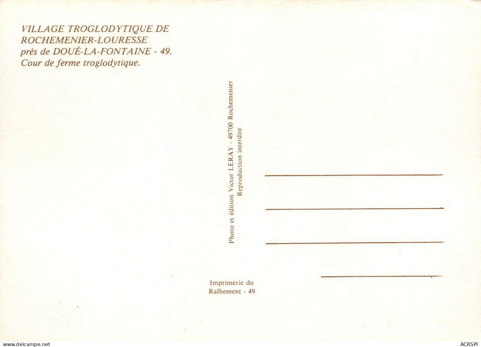 49  ROCHEMENIER LOURESSE Prés De DOUE LE FONTAINE   32 (scan Recto Verso)nono0121 - Other & Unclassified