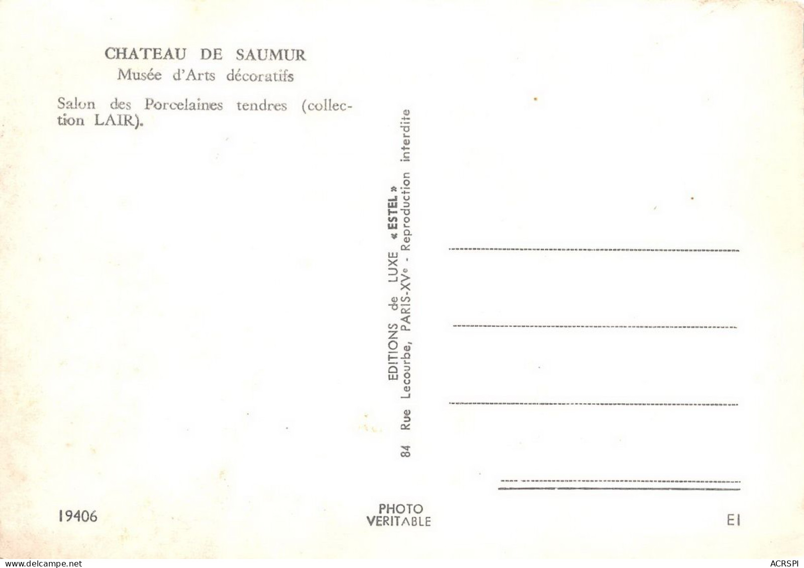 SAUMUR  Salon Des Porcelaines  31 (scan Recto Verso)nono0120 - Saumur