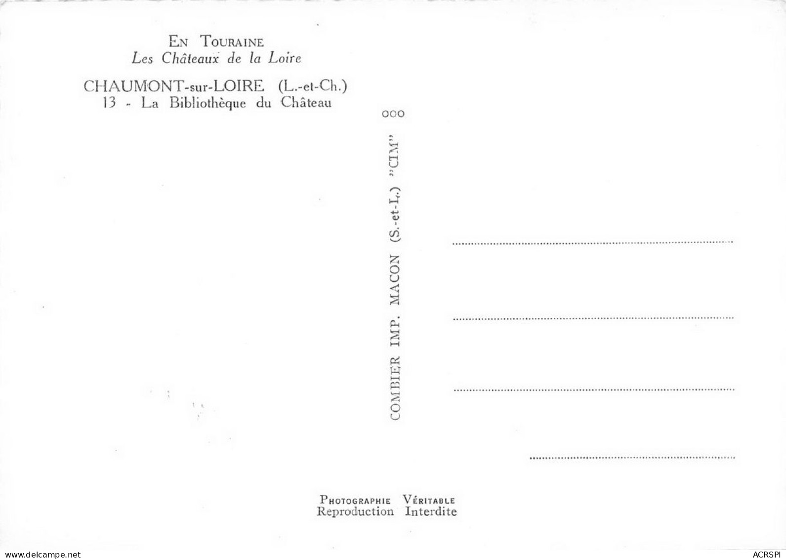 CHAUMONT SUR LOIRE Le Chateau  17 (scan Recto Verso)nono0118 - Other & Unclassified