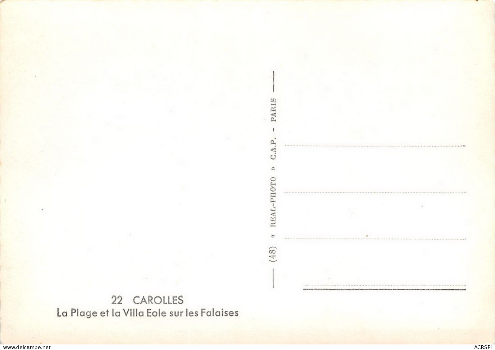 50 CAROLLES La Plage Et La Villa Eole Sur Les Falaises  9 (scan Recto Verso)nono0130 - Sonstige & Ohne Zuordnung