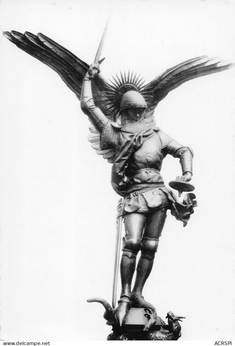 50 MANCHE ABBAYE DU MONT SAINT MICHEL  Statue St Michel  15 (scan Recto Verso)nono0129 - Le Mont Saint Michel