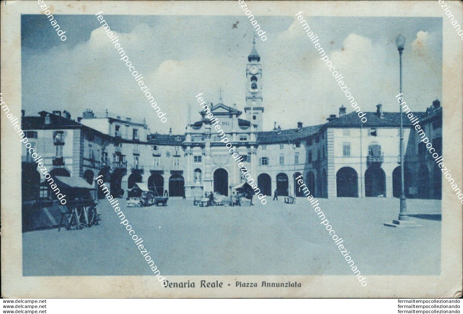 Bg129 Cartolina Venaria Reale Piazza Annunziata Provincia Di Torino - Andere & Zonder Classificatie