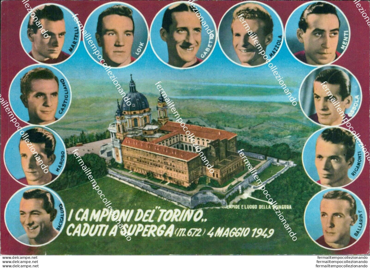Bb149 Cartolina I Campioni Del Torino Caduta Di Superga Piemonte - Autres & Non Classés