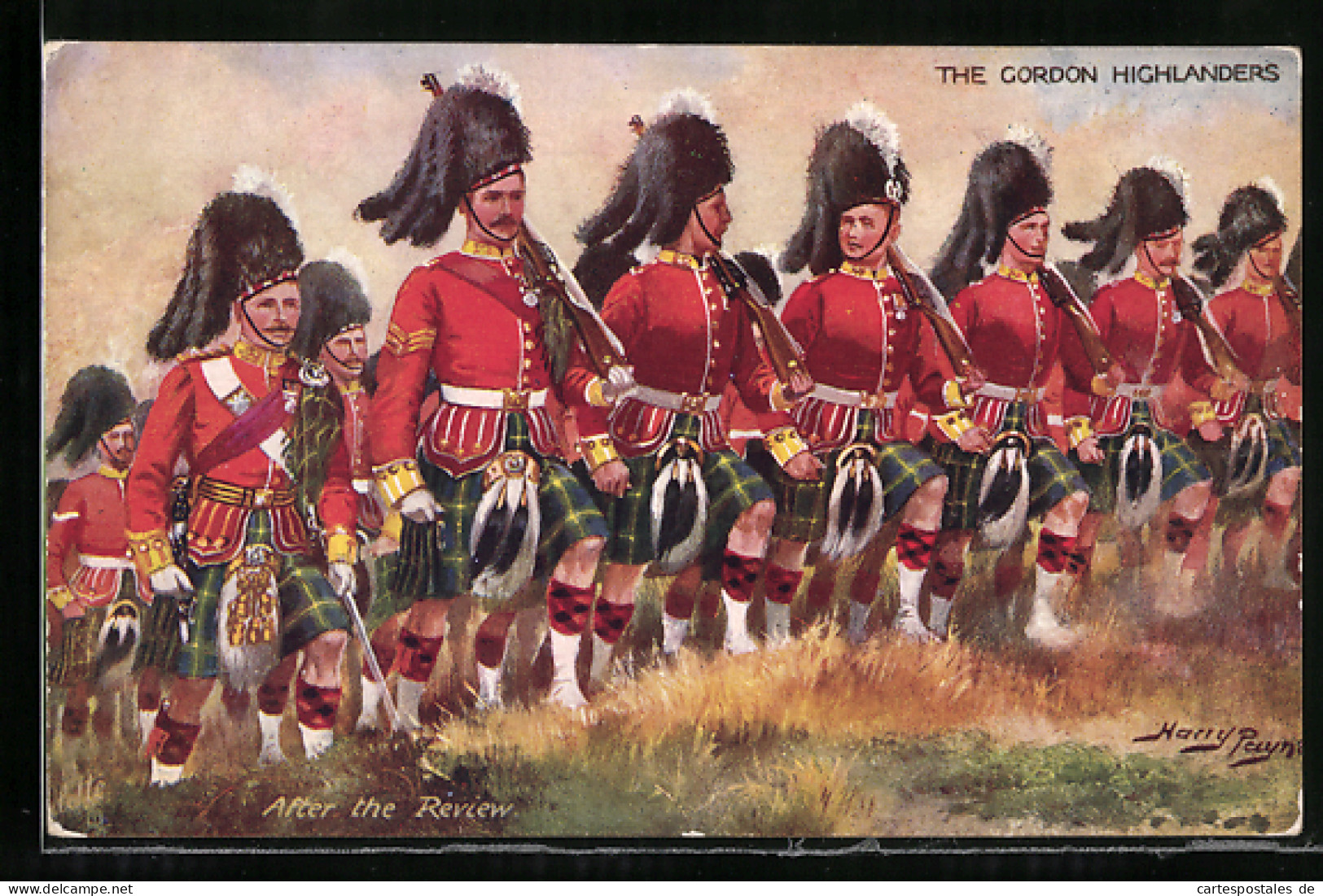 Künstler-AK Harry Payne: The Gordon Highlanders, After The Review  - Andere & Zonder Classificatie