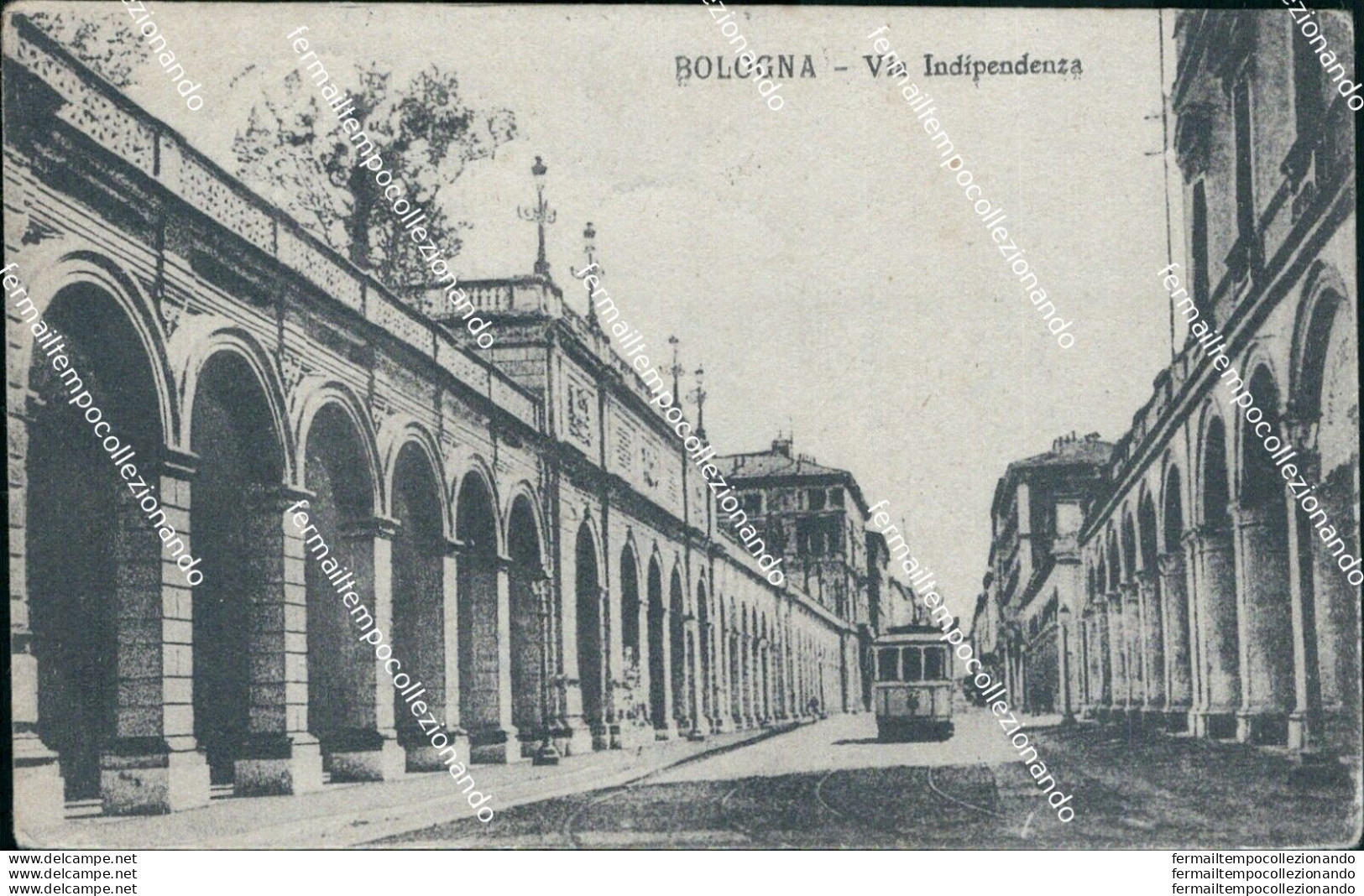 Bt326 Cartolina Bologna  Citta' Via Indipendenza Tram 1923 - Bologna