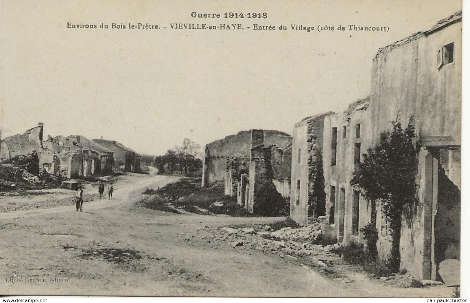 54 - 1914-1918 -  Environs De Bois-le-Prêtre - Vieville-en-Haye Entrée Du Village (côté Thiaucourt)  **CPA Vierge** - Other & Unclassified