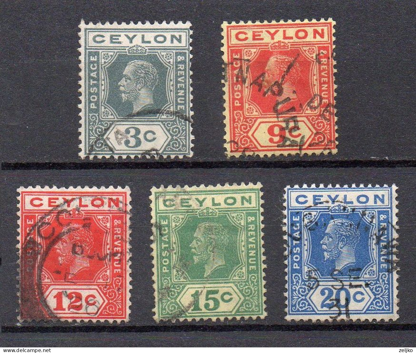 Ceylon, Used, 1922 - 1927, Lot - Ceylon (...-1947)