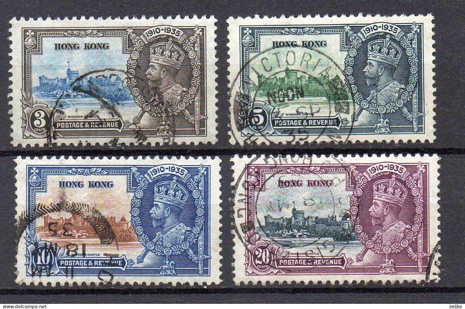 Hong Kong, Used, 1935, Michel 132 - 135, King George V, Silver Jubilee - Used Stamps
