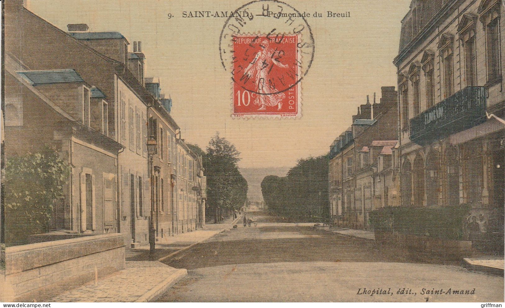 SAINT AMAND MONTROND PROMENADE DU BREUIL 1907 CPA COLORISEE TOILEE TBE - Saint-Amand-Montrond