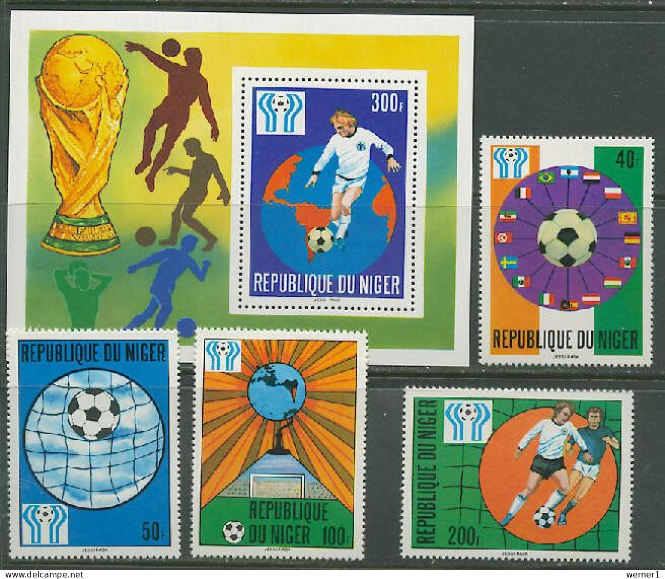 Niger 1978 Football Soccer World Cup Set Of 4 + S/s MNH - 1978 – Argentina