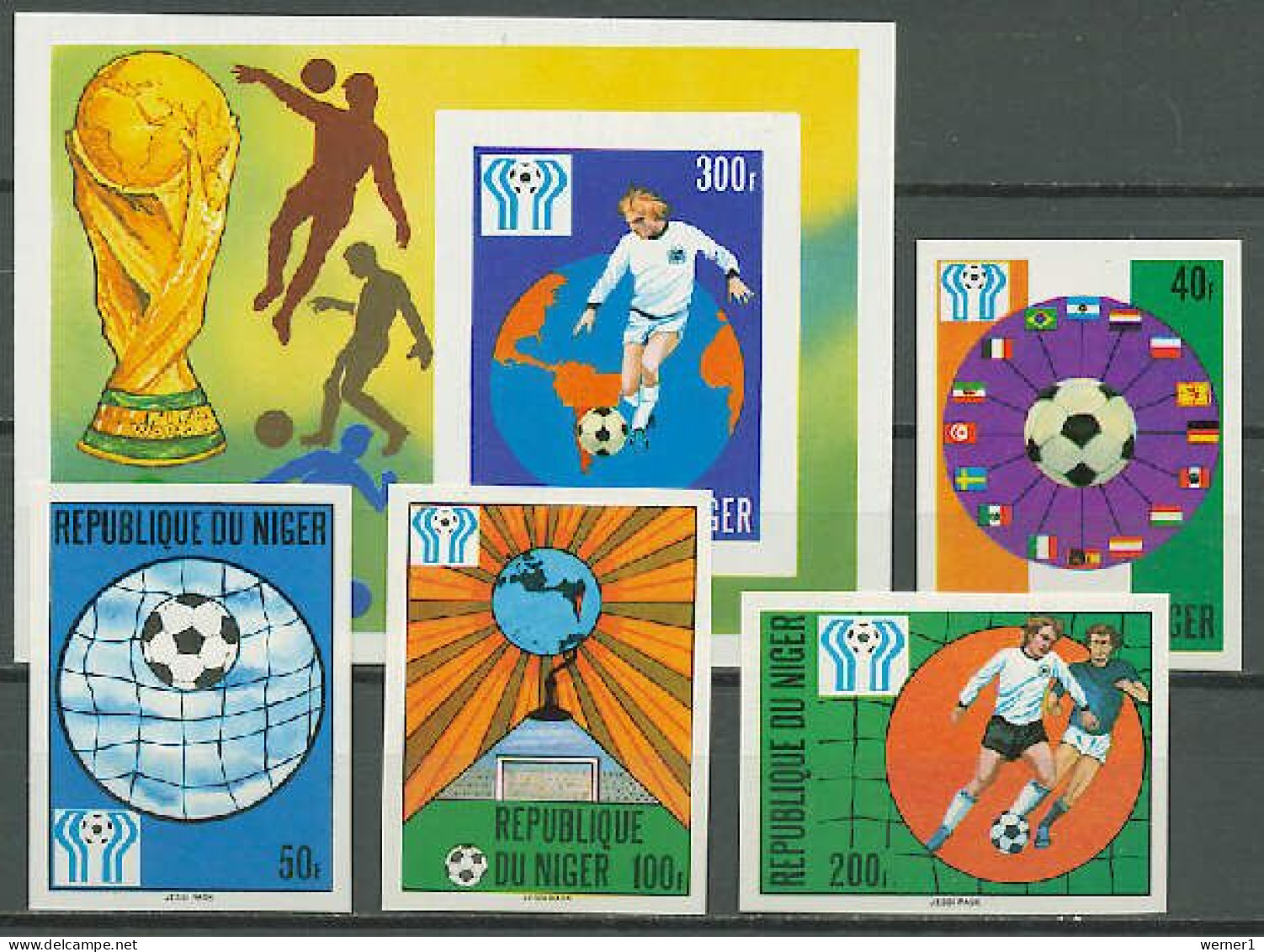 Niger 1978 Football Soccer World Cup Set Of 4 + S/s Imperf. MNH -scarce- - 1978 – Argentine