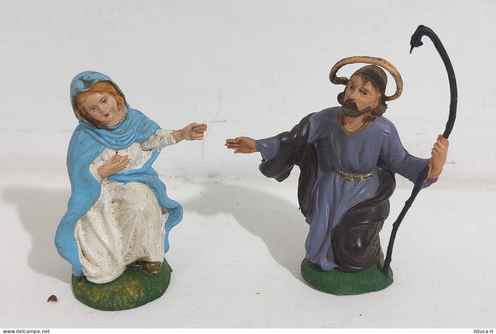 I117220 Pastorello Presepe - Statuina In Plastica - Giuseppe E Maria - Kerstkribben