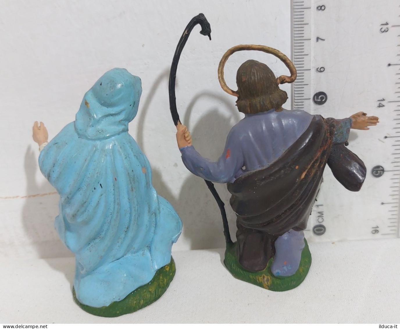 I117220 Pastorello Presepe - Statuina In Plastica - Giuseppe E Maria - Christmas Cribs