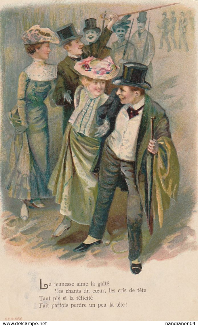 CPA - Illustrateur - Gaufrée - Style Viennoise- Couple  - - Vor 1900