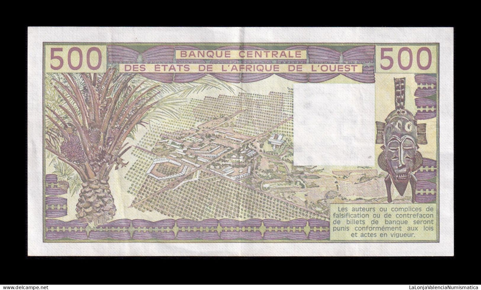 West African St. Senegal 500 Francs 1987 Pick 706Kj Mbc Vf - États D'Afrique De L'Ouest