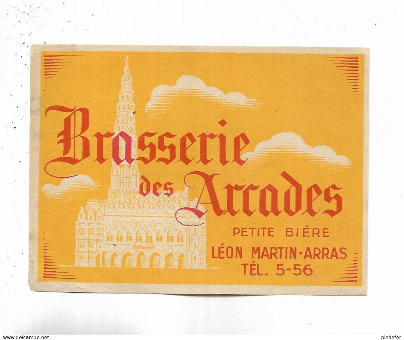 62 - Document Publicitaire Pour La Brasserie Des Arcades " Léon MARTIN "  à  ARRAS ( Pas-de-Calais ) - Advertising