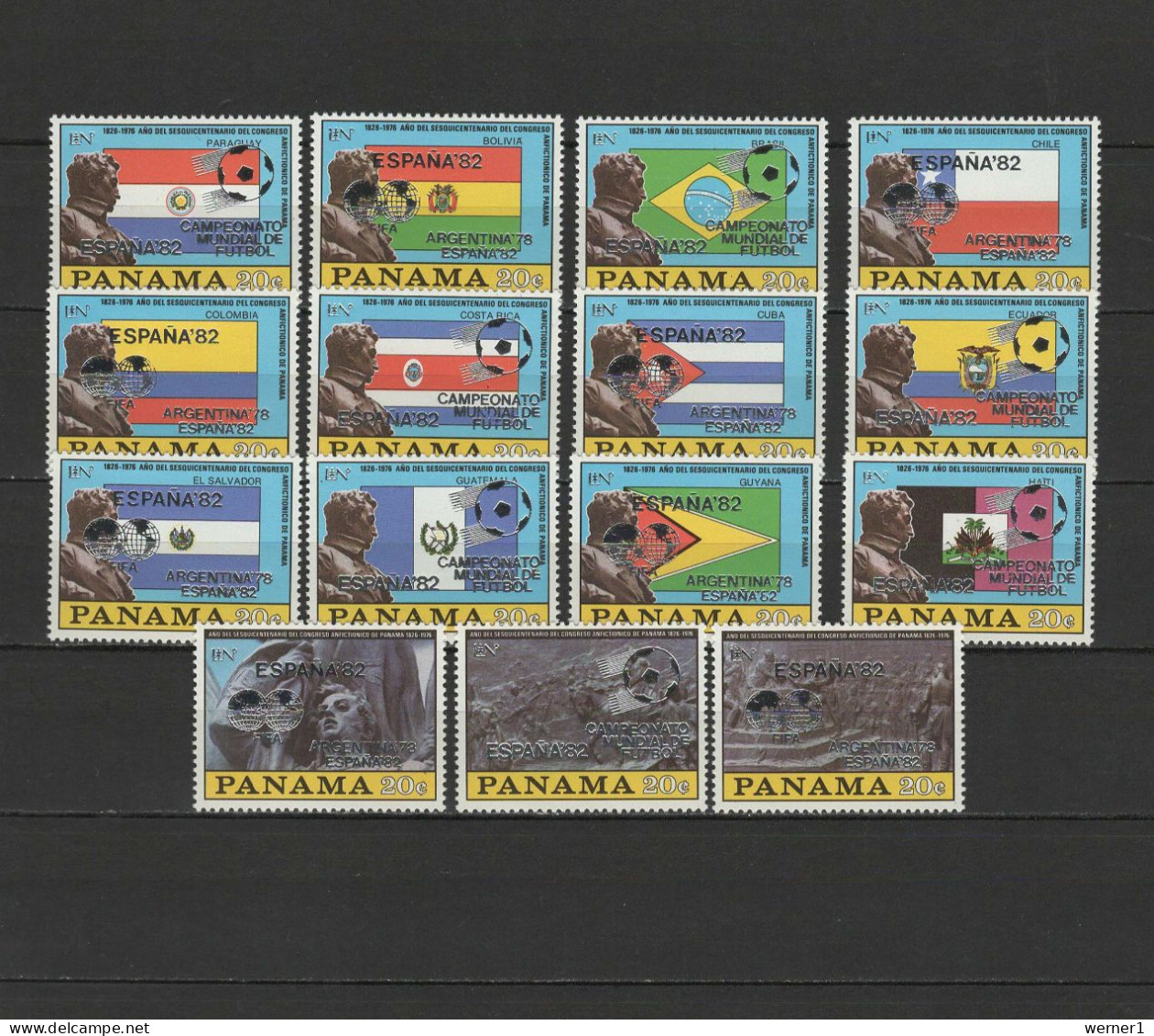 Panama 1980 Football Soccer World Cup Set Of 30 With Silver Overprint MNH - 1978 – Argentina
