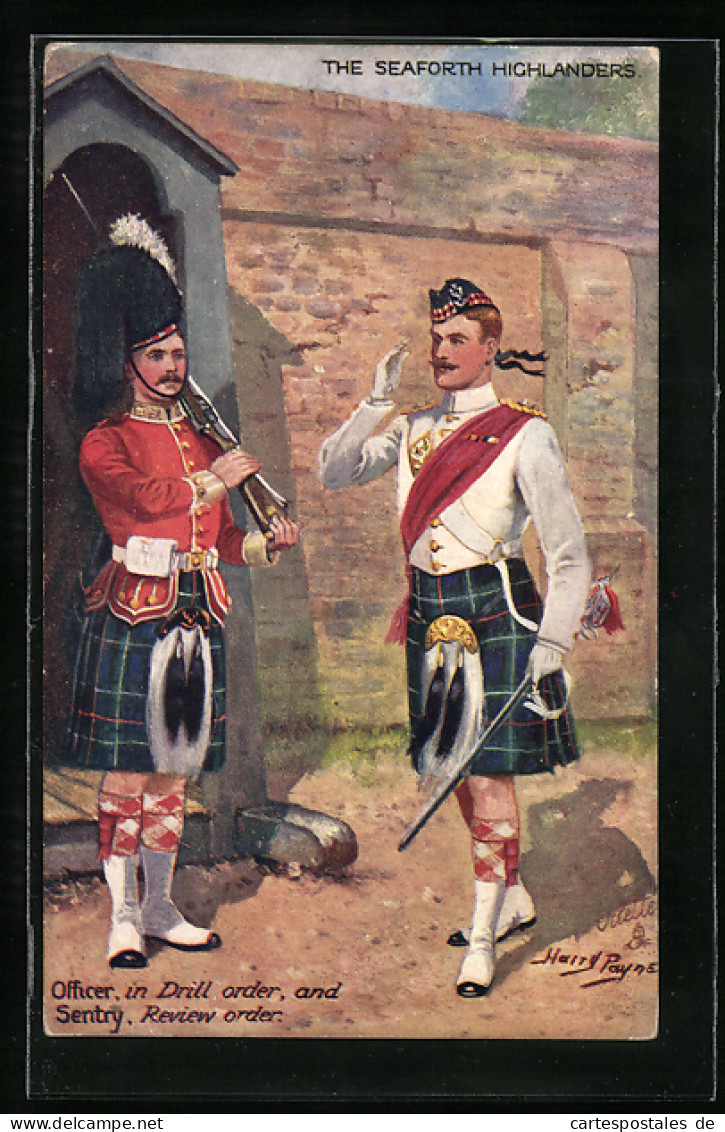 Künstler-AK Harry Payne: The Seaforth Highlanders, Officer In Drill Order And Sentry Review Order  - Other & Unclassified