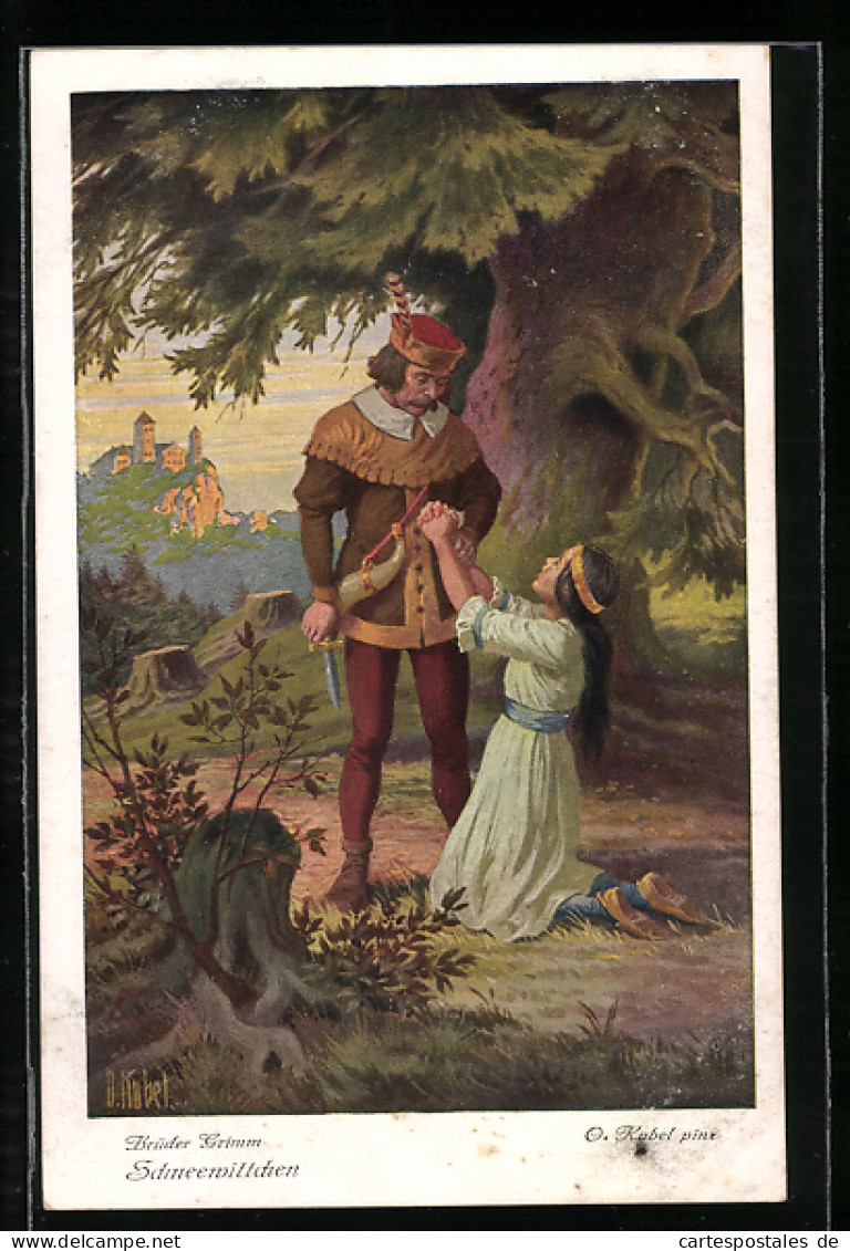 Künstler-AK Otto Kubel: Nr. 3858, Schneewittchen Fleht Den Jäger An  - Fairy Tales, Popular Stories & Legends
