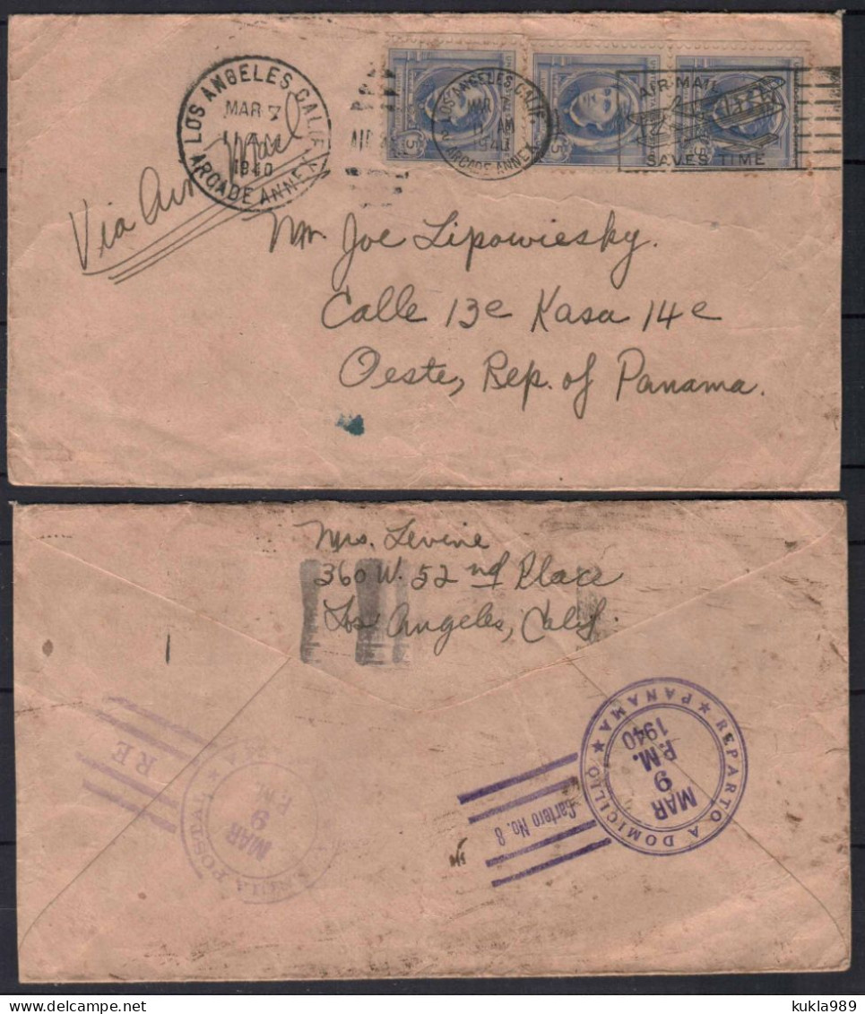 USA STAMPS.  1940 COVER TO PANAMA - Cartas & Documentos