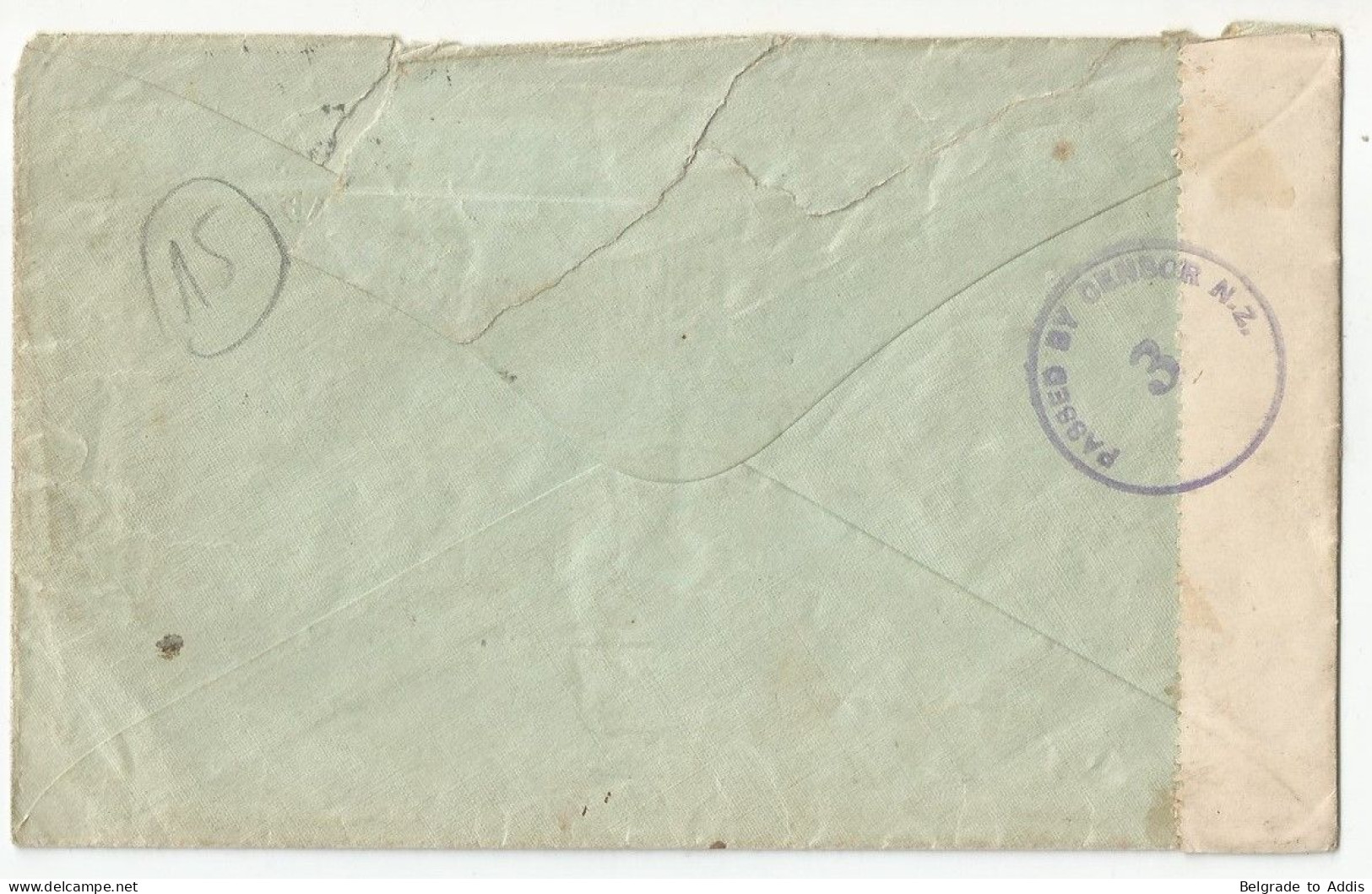New Zealand Australia England  Inaugural Flight Air Mail Censored Cover 1940 Great Britain - Posta Aerea