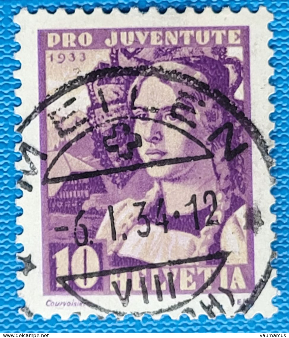 1933 Zu J 66 PRO JUVENTUTE Obl. MEILEN 6.1.34 Voir Description - Usati