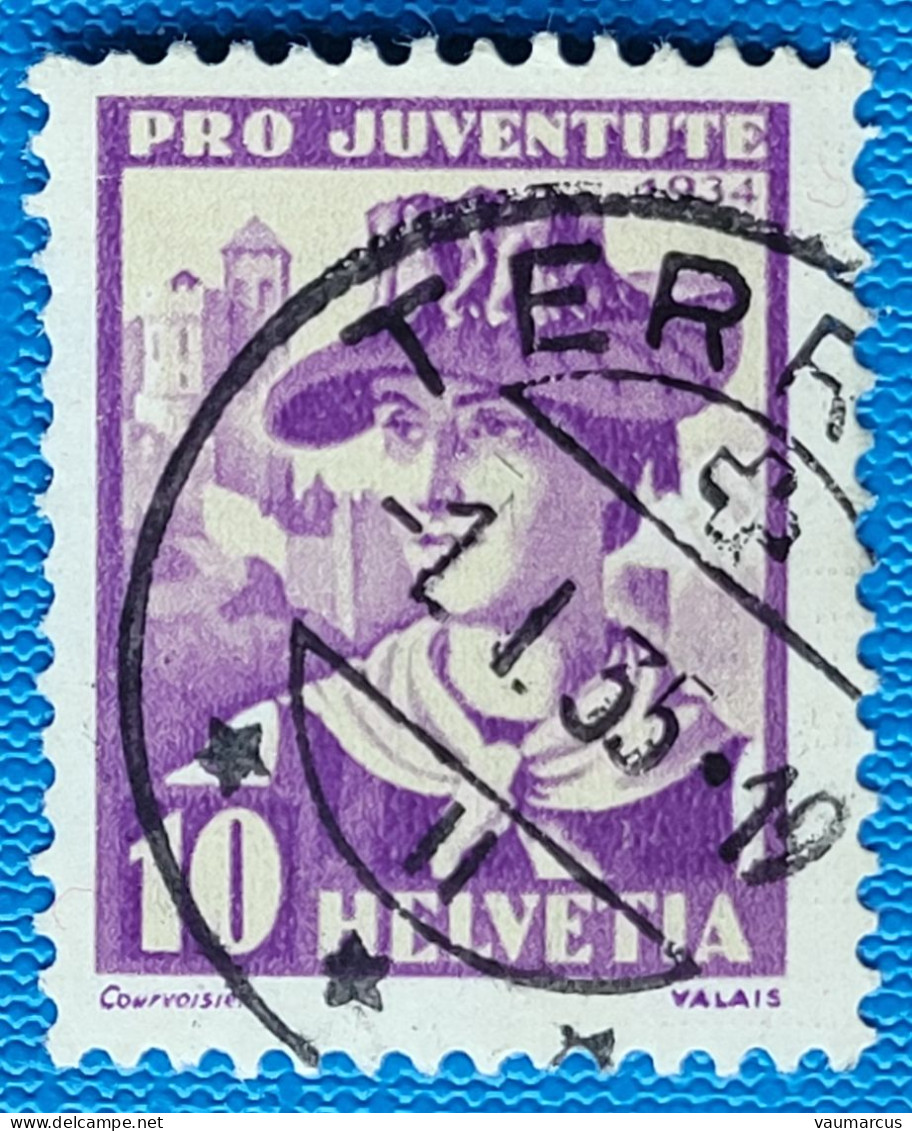 1934 Zu J 70 PRO JUVENTUTE Obl. TERRITET 1.1.35 Voir Description - Oblitérés