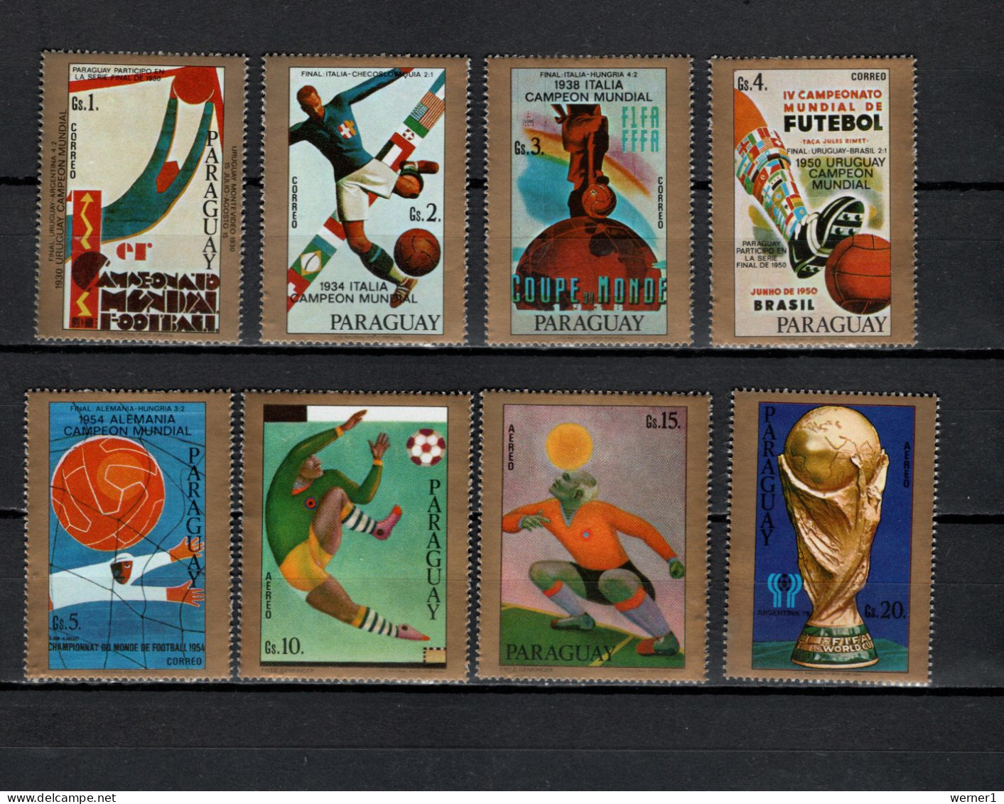 Paraguay 1977 Football Soccer World Cup Set Of 8 MNH - 1978 – Argentina