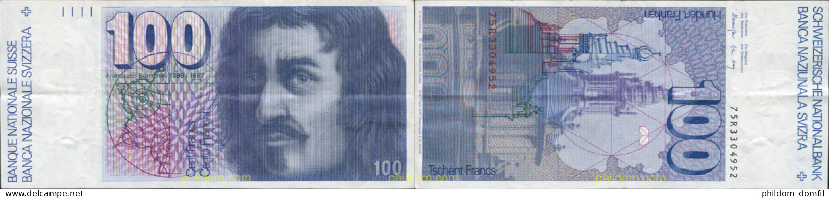 8680 SUIZA 1981 SUISSE SWITZERLAND 100 FRANCS FRANKEN FRANCHI 1981 - 1996 - Svizzera