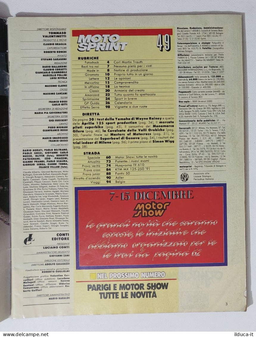 28718 Motosprint - A. XV N. 49 - 1990 + Poster Capirossi - Moteurs