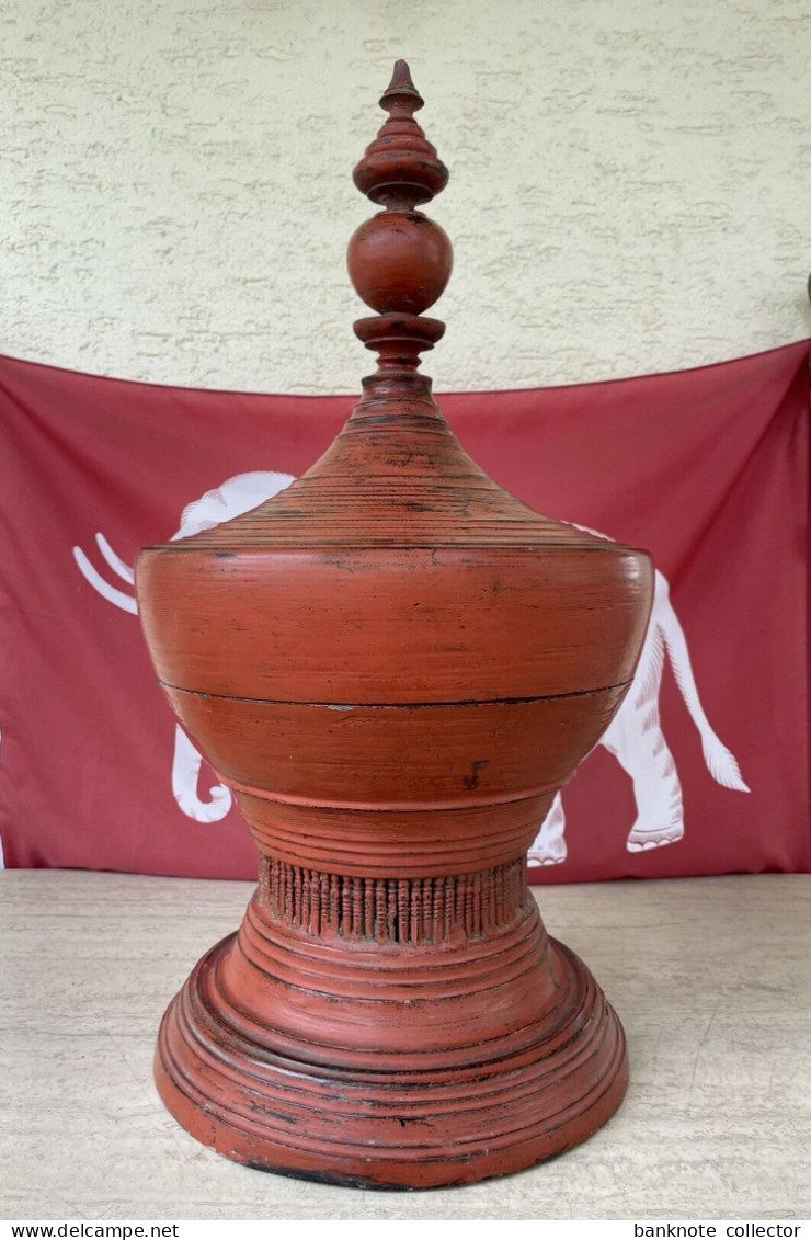 Schöner Großer Antiker Hsun Ok - Lacquerware - Burma - Myanmar - Siam Um 1900 ! - Arte Asiatica