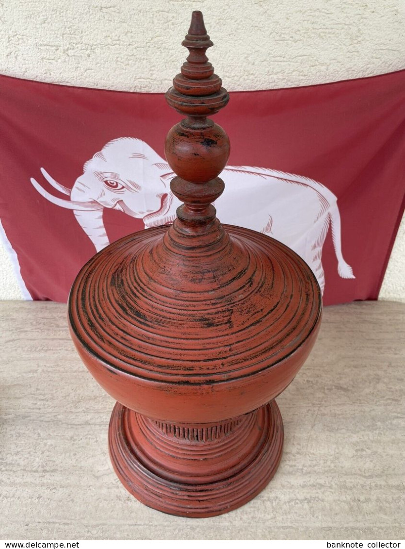 Schöner Großer Antiker Hsun Ok - Lacquerware - Burma - Myanmar - Siam Um 1900 ! - Arte Asiático