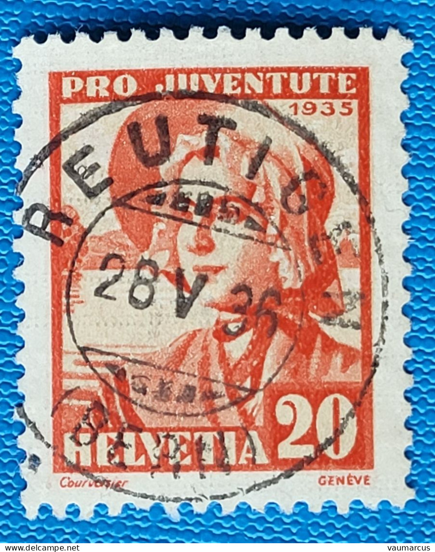 1935 Zu J 75 PRO JUVENTUTE Obl. REUTIGEN 28.5.36 Voir Description - Used Stamps