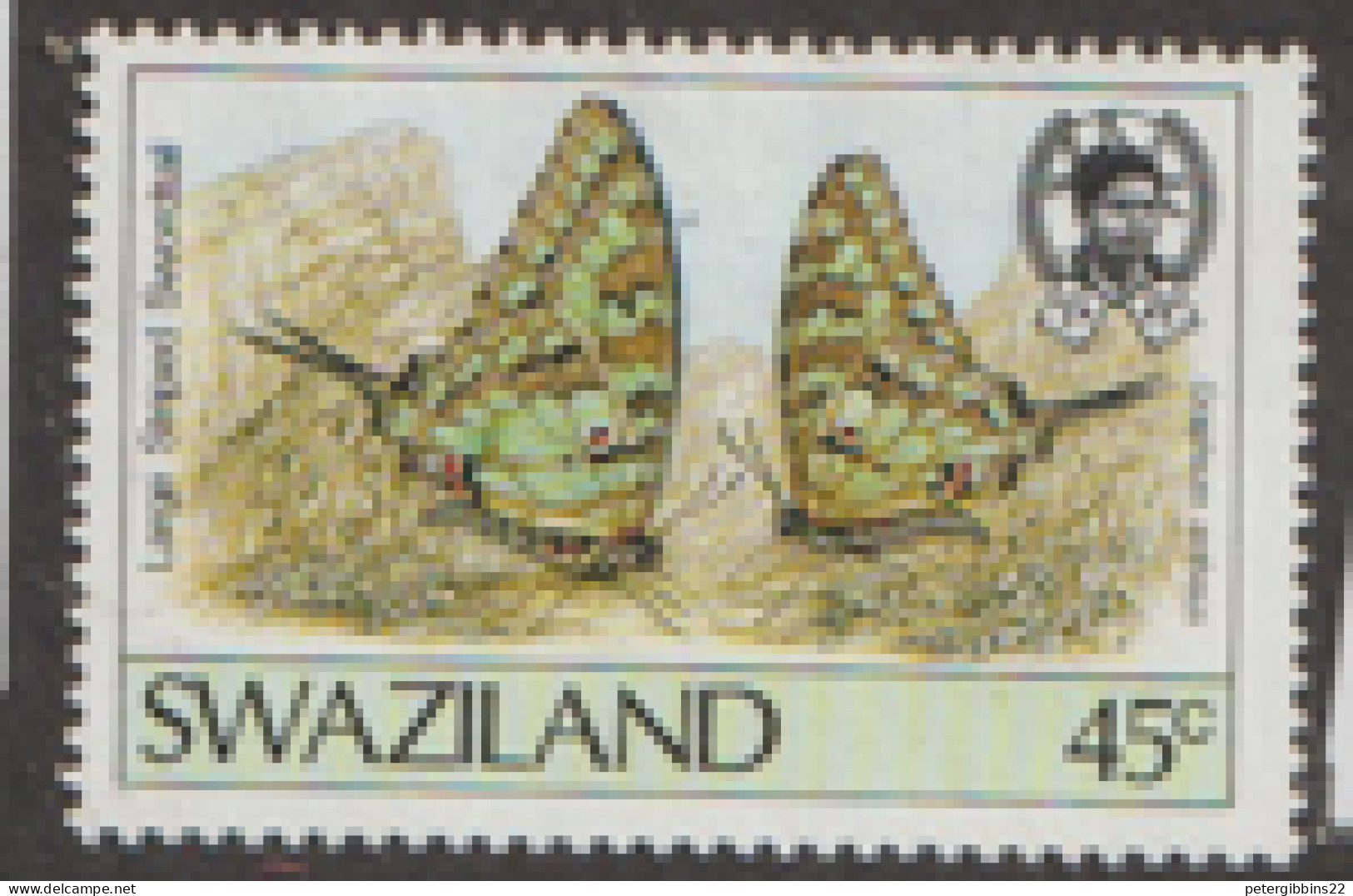 Swaziland  1987  SG 522  45c Butterfly Fine Used - Swaziland (...-1967)