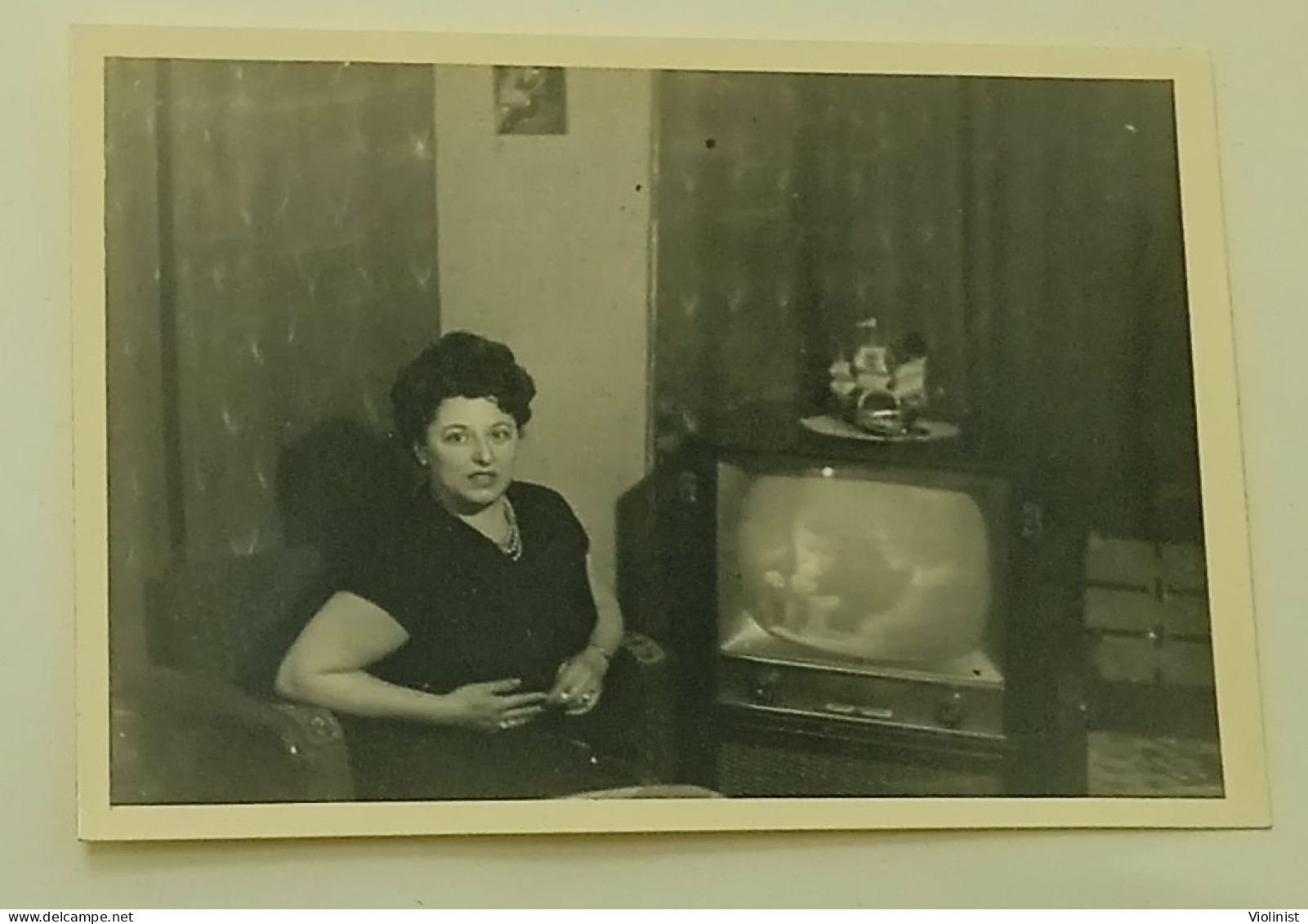 A Woman Next To A Television Set In 1961 - Photo Bithorn, Berlin, Germany - Anonymous Persons